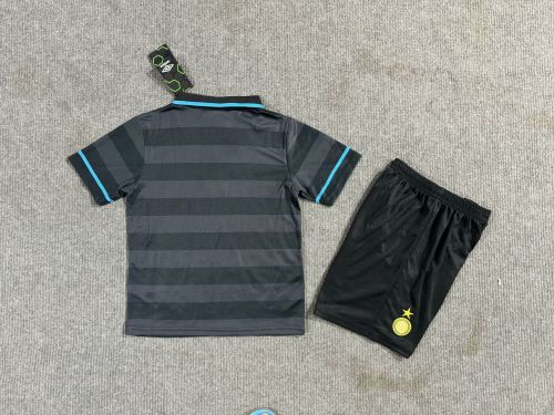 Retro Youth Uniform Kids Kit 2010-2011 Inter Milan Third Away Soccer Jersey Shorts Vintage Child Football Set