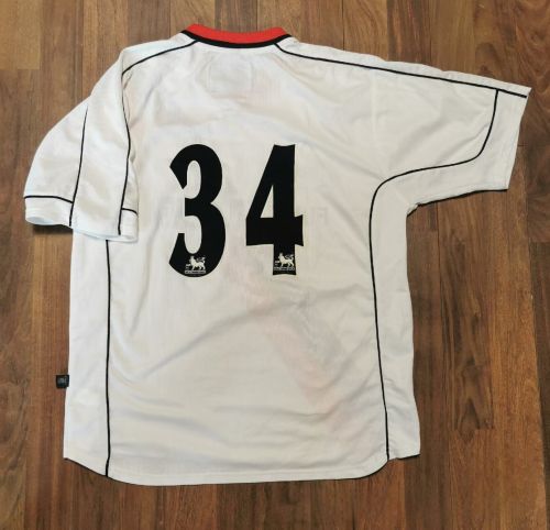 Retro Jersey 2002-2003 Manchester City 34 Away White Soccer Jersey Vintage Man City Football Shirt