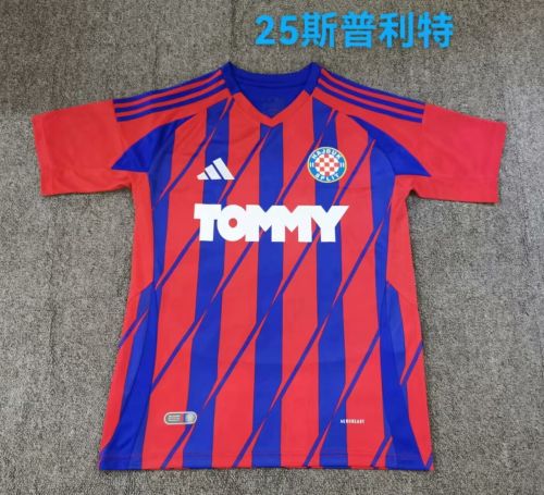 Fan Version 2024-2025 Hajduk Split Home Soccer Jersey Football Shirt