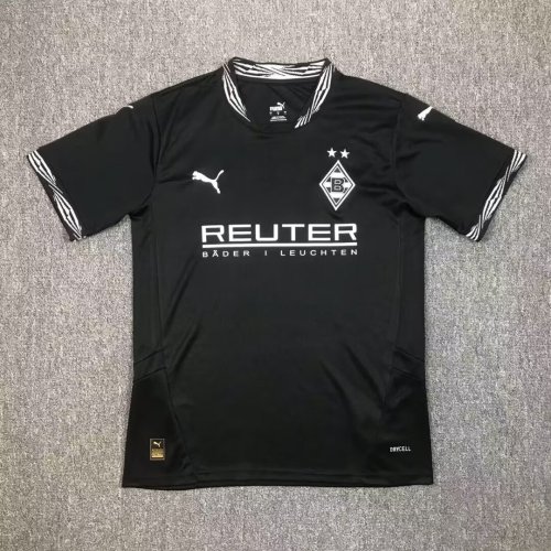 Fan Version 2024-2025 Borussia Monchengladbach Third Away Black Soccer Jersey