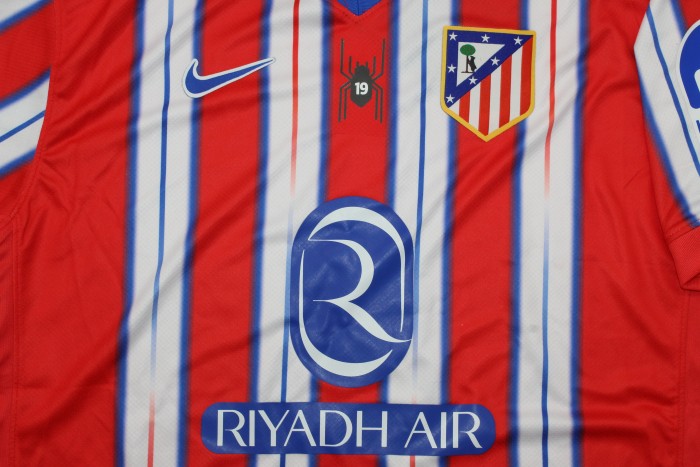 Fan Version 2024-2025 Atletico Madrid Spider Alvarez Version Home Soccer Jersey Football Shirt