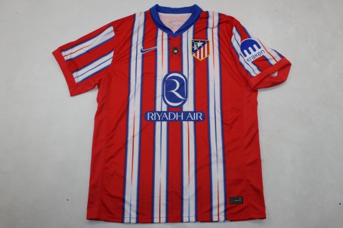 Fan Version 2024-2025 Atletico Madrid Spider Alvarez Version Home Soccer Jersey Football Shirt