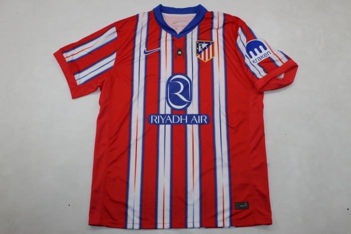 Fan Version 2024-2025 Atletico Madrid Spider Alvarez Version Home Soccer Jersey Football Shirt
