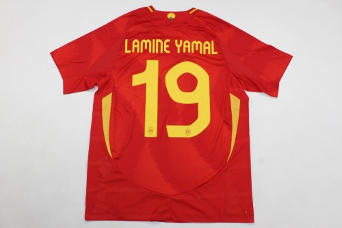 Player Version Spain 2024 LAMINE YAMAL 19 Home Soccer Jersey España Camisetas de Futbol