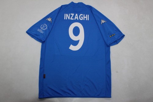with Patch Retro Jersey 2002 Italy INZAGHI 9 Home Soccer Jersey Vintage Football Shirt