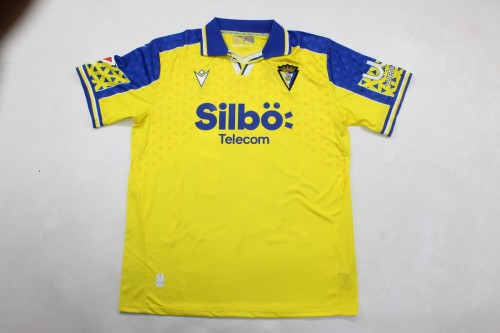 with Sponor Logo+LALIGA Patch Fans Version CADIZ 2024-2025 Cadiz Home Soccer Jersey Football Shirt