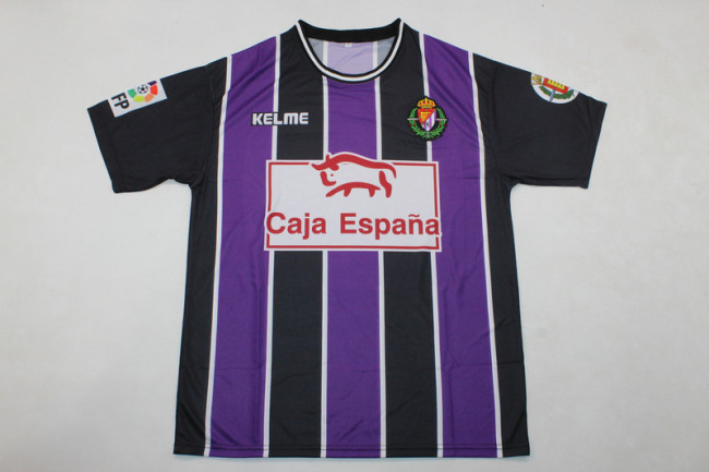 with LFP Patch Retro Jersey 1999-2000 Real Valladolid Away Purple Soccer Jersey Vintage Football Shirt