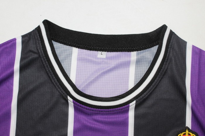 with LFP Patch Retro Jersey 1999-2000 Real Valladolid Away Purple Soccer Jersey Vintage Football Shirt