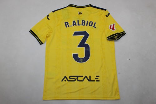 with LALIGA Patch Fans Version 2024-2025 Villarreal R.ALBIOL 3 Home Soccer Jersey Football Shirt