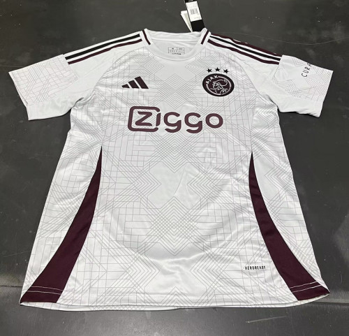 Fan Version 2024-2025 Ajax Third Away White Soccer Jersey Football Shirt