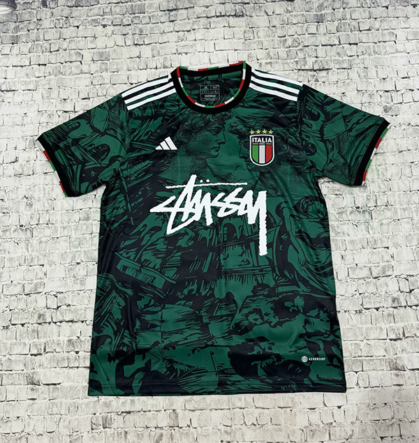 with Sponor Logo Fan Version Italy 2024 Green Special Edition Soccer Jersey Football Shirt