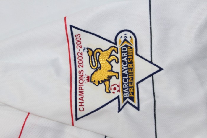 with EPL Patch Retro Jersey 2003-2005 Manchester United RONALDO 7 Away White Soccer Jersey Man U Vintage Football Shirt