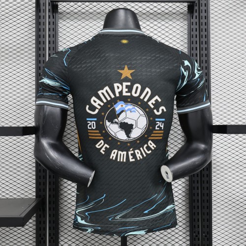 Player Version Argentina 2024 Black Special Edition Soccer Jersey Camisetas de Futbol