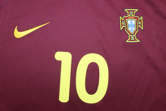 Retro Jersey 2000 Portugal RUI COSTA 10 Home Red Soccer Jersey Vintage Football Shirt