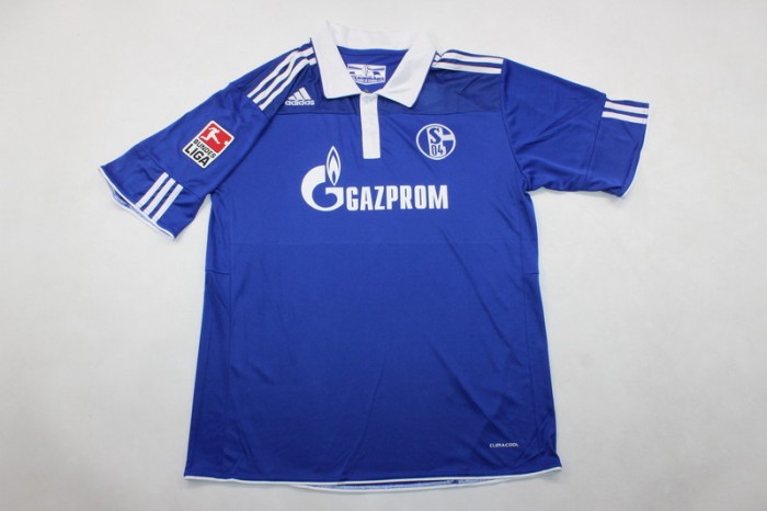 with Bundesliga Patch Retro Jersey 2010-2011 Schalke 04 Home Soccer Jersey Vintage Football Shirt