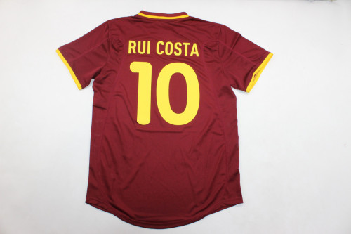 Retro Jersey 2000 Portugal RUI COSTA 10 Home Red Soccer Jersey Vintage Football Shirt