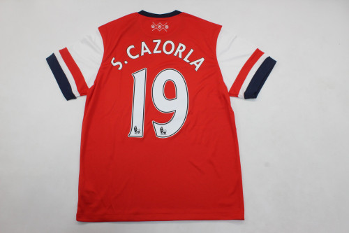 Retro Jersey 2012-2013 Arsenal S.CAZORLA 19 Home Red Soccer Jersey Vintage Football Shirt