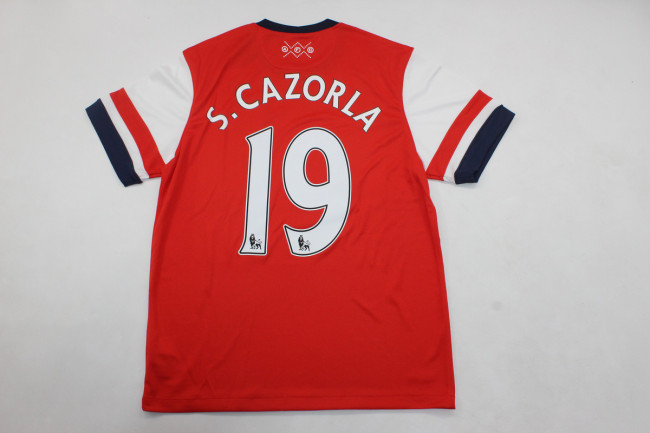 Retro Jersey 2012-2013 Arsenal S.CAZORLA 19 Home Red Soccer Jersey Vintage Football Shirt