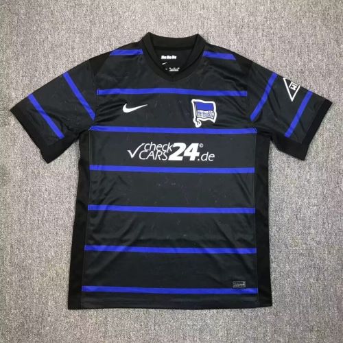 Fan Version 2024-2025 Hertha Berliner Away Black Soccer Jersey Football Shirt