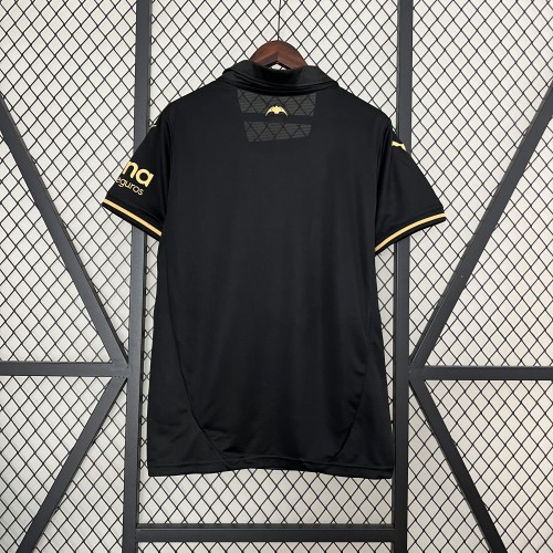 Fans Version 2024-2025 Valencia Away Black Soccer Jersey Football Shirt