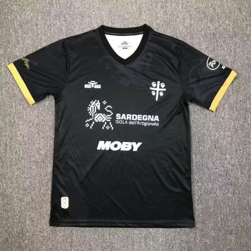 Fan Version 2024-2025 Cagliari Third Away Black Soccer Jersey Football Shirt