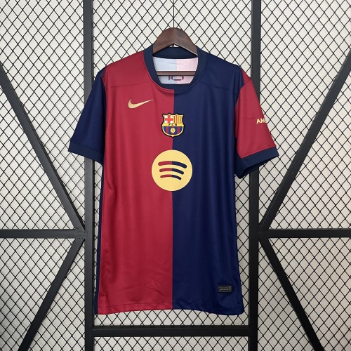 with new Sponor Logo Barca Camisetas de Futbol Fan Version 2024-2025 Barcelona Home Soccer Jersey