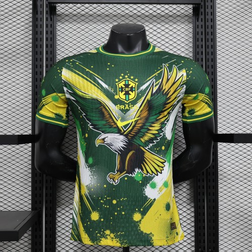 Player Version 2024 Brazil Green/Yellow Special Edition Soccer Jersey Brasil Football Shirt