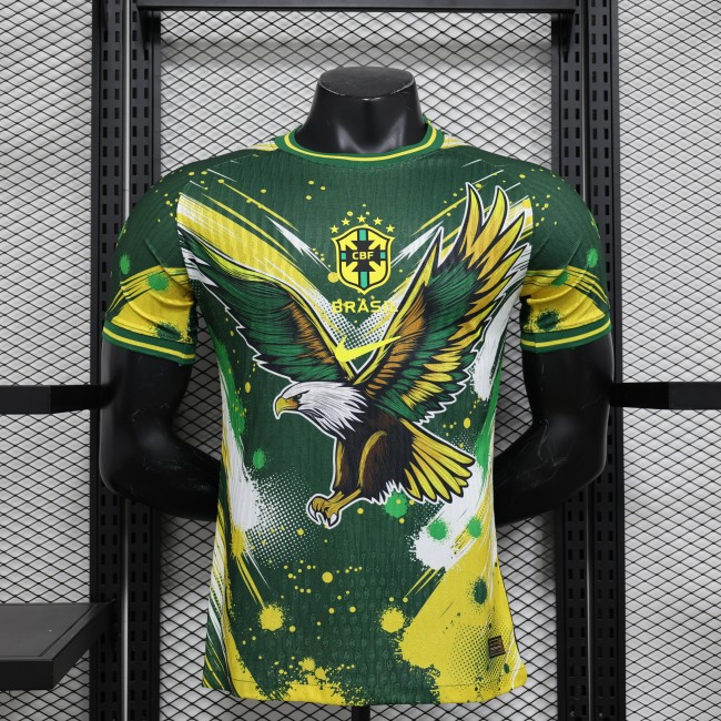 Player Version 2024 Brazil Green/Yellow Special Edition Soccer Jersey Brasil Football Shirt