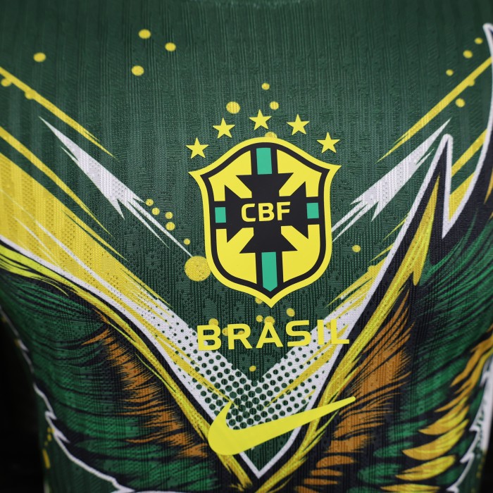 Player Version 2024 Brazil Green/Yellow Special Edition Soccer Jersey Brasil Football Shirt