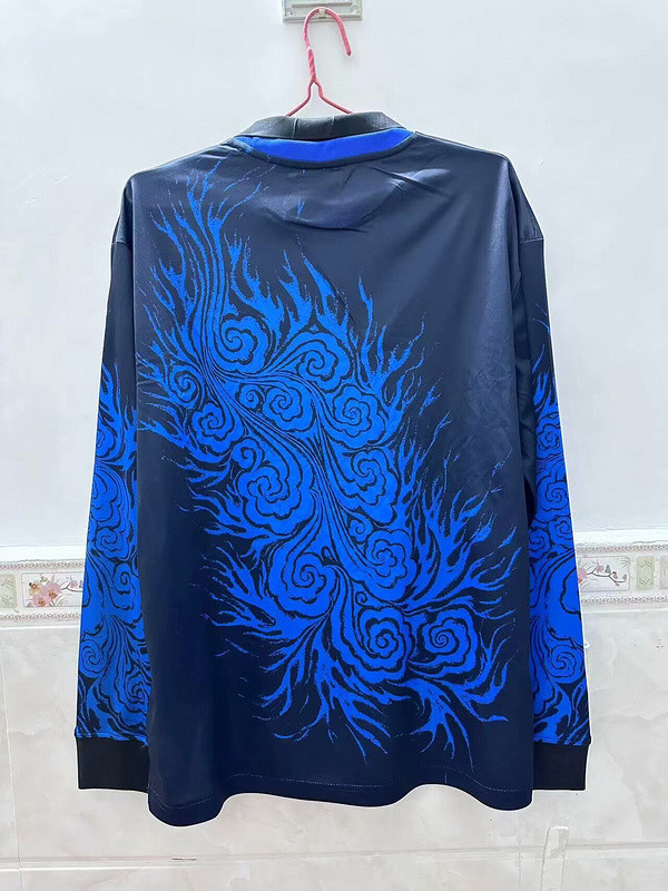 Long Sleeve Japan 2024 Y-3 Blue Special Edition Soccer Jersey Football Shirt