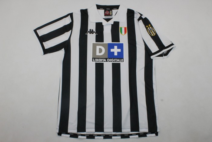 with Scudetto Patch Retro Jersey 1998-1999 Juventus CONTE 8 Home Soccer Jersey Vintage Football Shirt