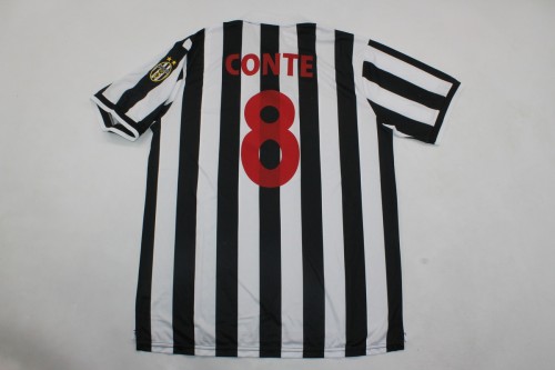 with Scudetto Patch Retro Jersey 1998-1999 Juventus CONTE 8 Home Soccer Jersey Vintage Football Shirt