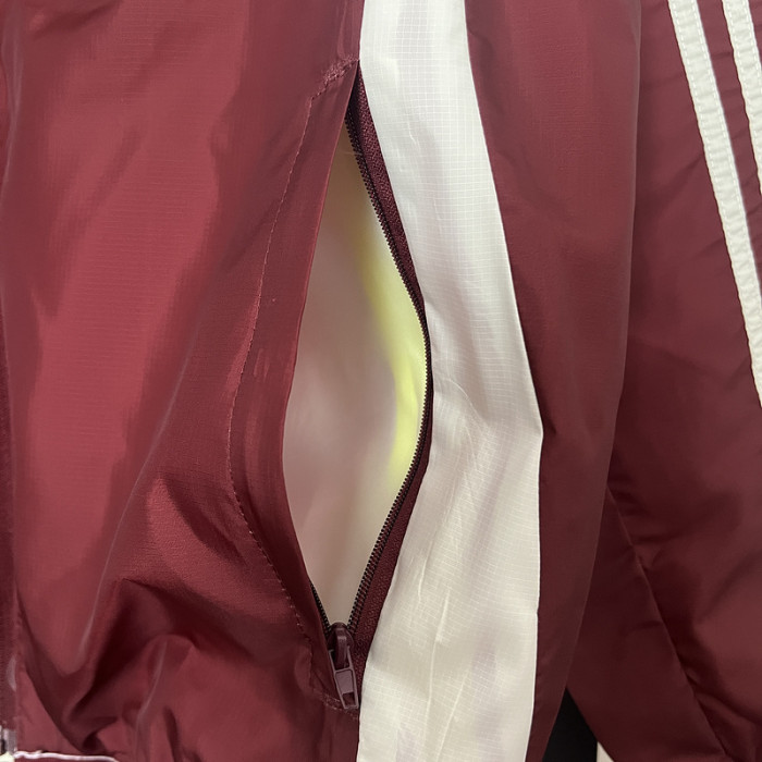 2024 Mexico Red/White Trench Coat Soccer Reversible Windbreaker Jacket Football Jacket