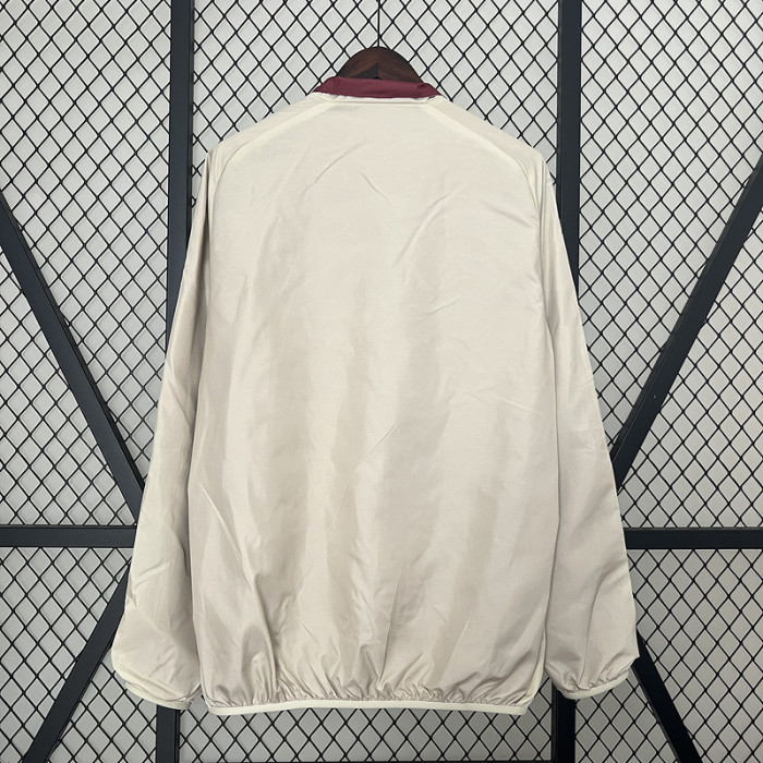 2024 BEL Red/Beige Trench Coat Soccer Reversible Windbreaker Jacket Football Jacket