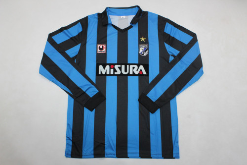 Long Sleeve Retro Jersey 1989-1990 Inter Milan Home Soccer Jersey Vintage Football Shirt