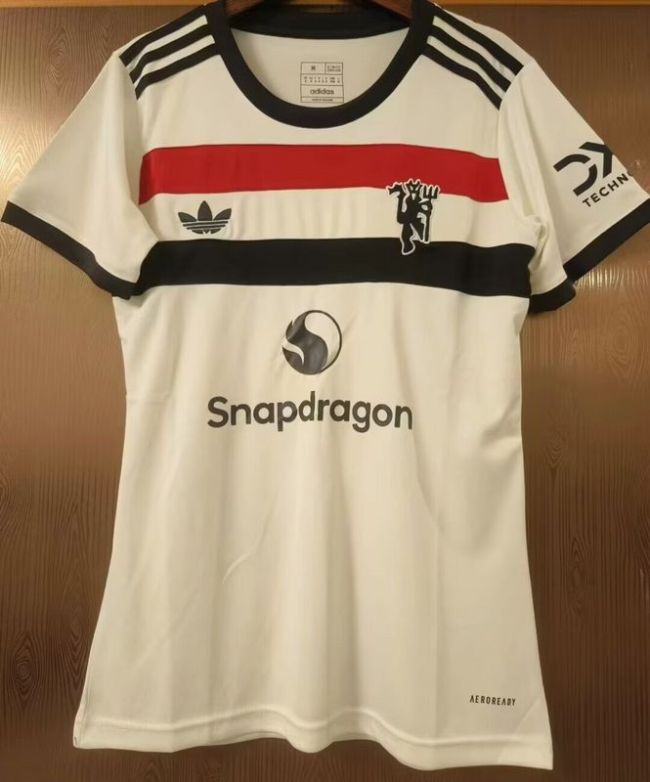 Women 2024-2025 Manchester United Third Away White Soccer Jersey Girl Football Shirt