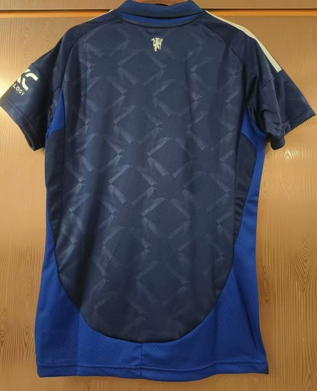 Women 2024-2025 Manchester United Away Dark Blue Soccer Jersey Girl Football Shirt