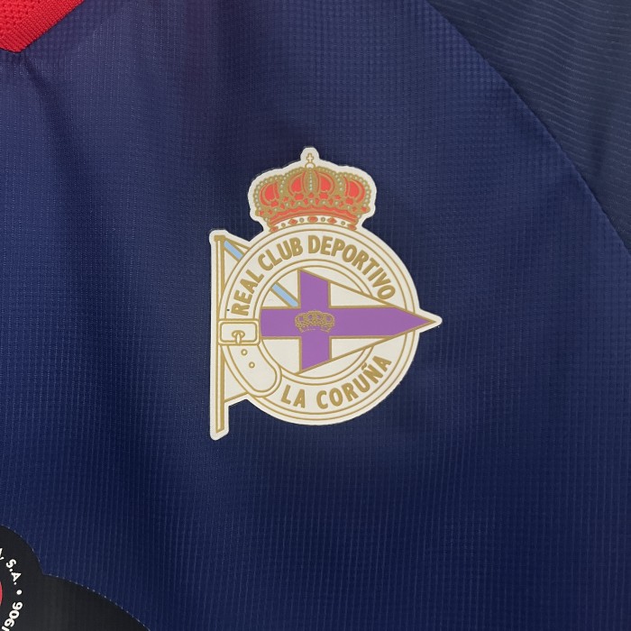 with LALIGA Patch Fan Version 2024-2025 Deportivo La Coruna Third Away Dark Blue Soccer Jersey Camisetas de Futbol