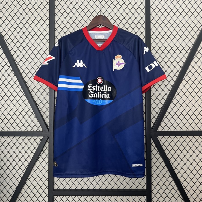 with LALIGA Patch Fan Version 2024-2025 Deportivo La Coruna Third Away Dark Blue Soccer Jersey Camisetas de Futbol