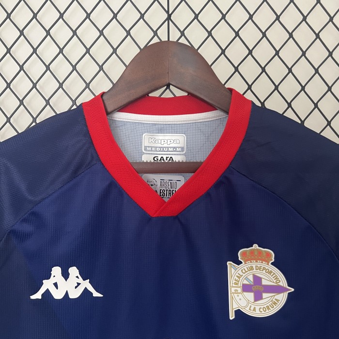 with LALIGA Patch Fan Version 2024-2025 Deportivo La Coruna Third Away Dark Blue Soccer Jersey Camisetas de Futbol