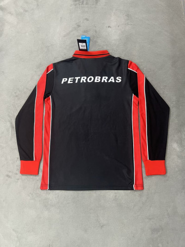 Long Sleeve Retro Jersey 1995-1996 Flamengo Black Soccer Jersey Vintage Football Shirt