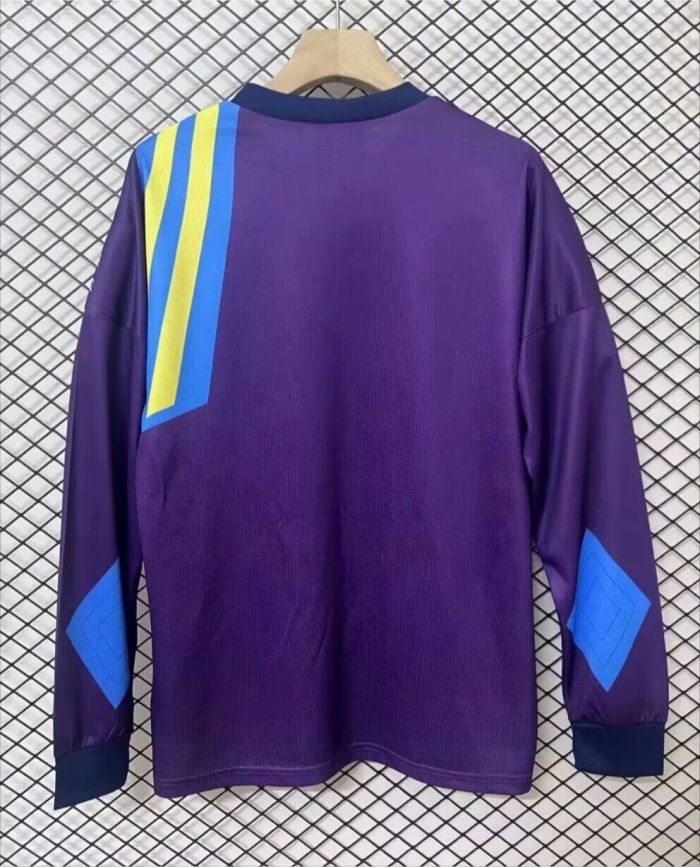 Long Sleeve Retro Jersey 1992-1993 Manchester United Purple Goalkeeper Soccer Jersey Vintage Football Shirt