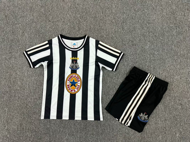 Retro Youth Uniform Kids Kit 1997-1999 Newcastle United Home Soccer Jersey Shorts Child Football Set