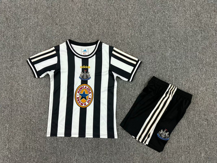 Retro Youth Uniform Kids Kit 1997-1999 Newcastle United Home Soccer Jersey Shorts Child Football Set