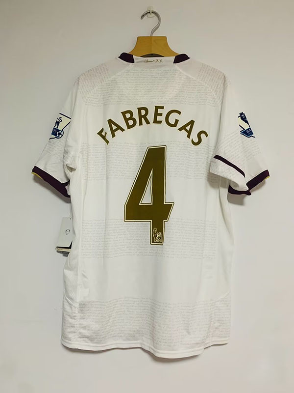 with EPL Patch Retro Jersey 2007-2008 Arsenal FABREGAS 4 Away White Soccer Jersey Vintage Football Shirt