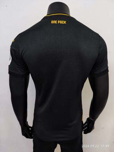 Player Version Wolves Jersey 2024-2025 Wolverhampton Wanderers Away Black Football Shirt Soccer Jersey