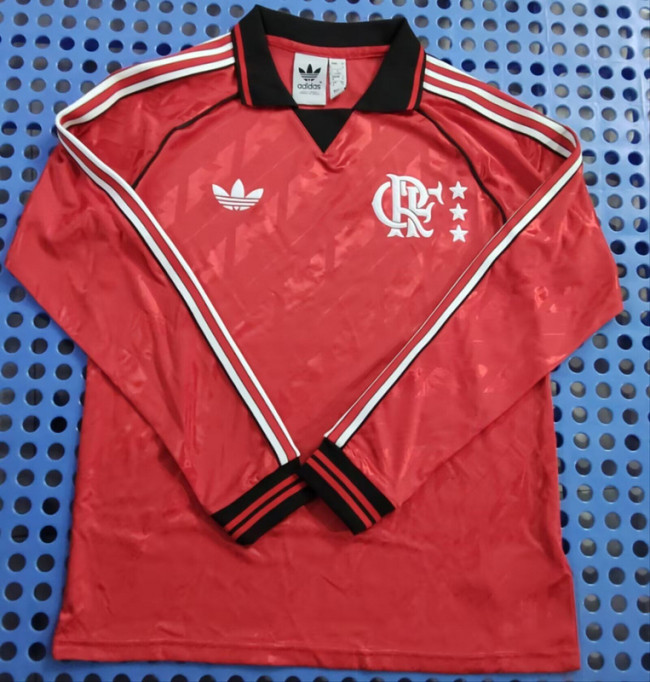 Long Sleeve 2024-2025 Retro Model Flamengo Red Soccer Jersey Football Shirt
