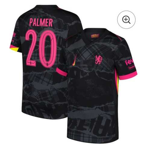 Fan Version 2024-2025 Chelsea Palmer 20 Third Away Black Soccer Jersey Football Shirt