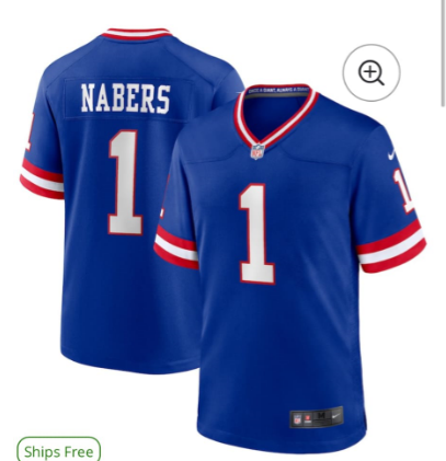 Maillot Malik Nabers Royal New York Giants 2e Match Alternatif Pour NFL Jersey
