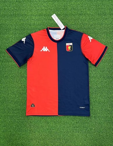 without Sponor Logo Fan Version 2024-2025 Genoa Home Soccer Jersey Maillot de Foot